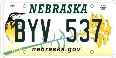 NE license plate BYV537