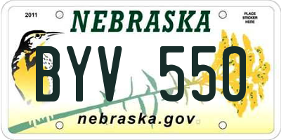 NE license plate BYV550