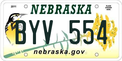 NE license plate BYV554