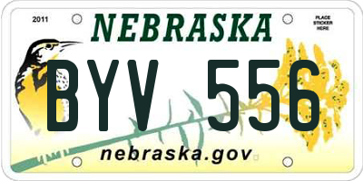 NE license plate BYV556