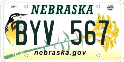 NE license plate BYV567