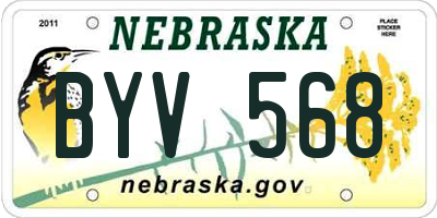 NE license plate BYV568