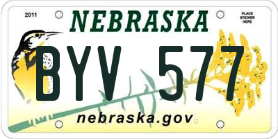 NE license plate BYV577