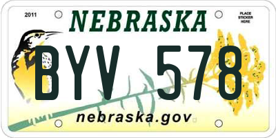 NE license plate BYV578