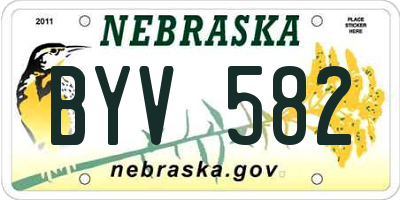 NE license plate BYV582