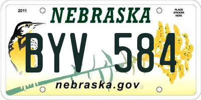 NE license plate BYV584