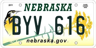 NE license plate BYV616