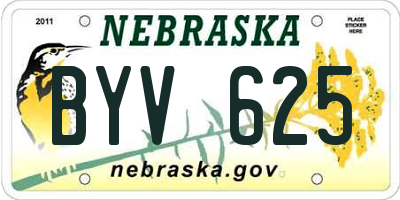 NE license plate BYV625