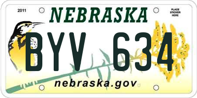 NE license plate BYV634