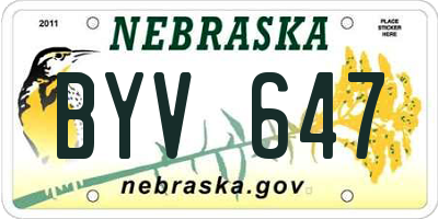 NE license plate BYV647