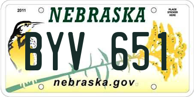 NE license plate BYV651