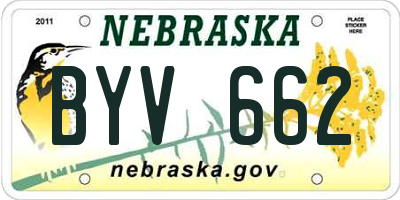 NE license plate BYV662