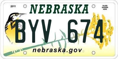 NE license plate BYV674