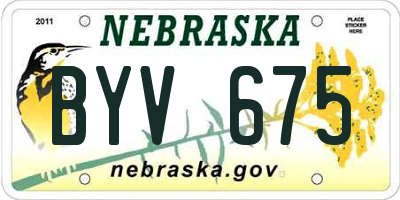 NE license plate BYV675