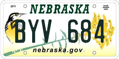 NE license plate BYV684