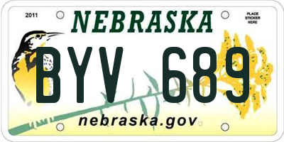NE license plate BYV689