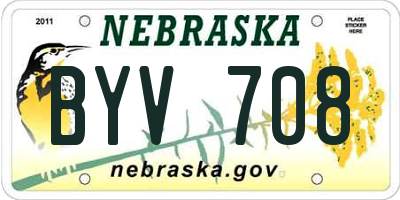 NE license plate BYV708