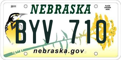 NE license plate BYV710