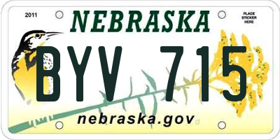 NE license plate BYV715