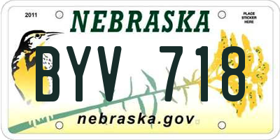 NE license plate BYV718