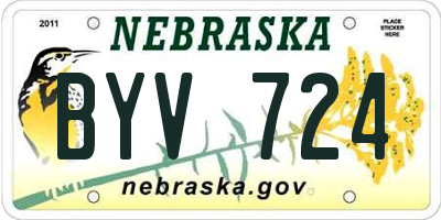 NE license plate BYV724