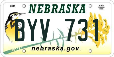 NE license plate BYV731