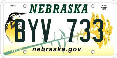 NE license plate BYV733