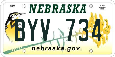 NE license plate BYV734