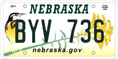 NE license plate BYV736