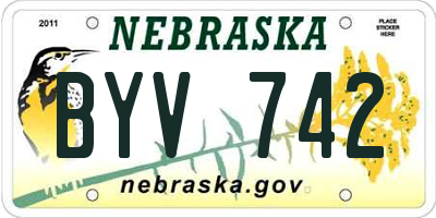 NE license plate BYV742