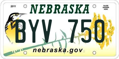 NE license plate BYV750