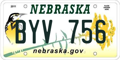 NE license plate BYV756