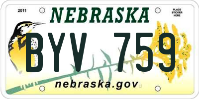 NE license plate BYV759
