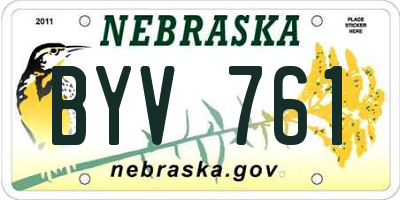 NE license plate BYV761