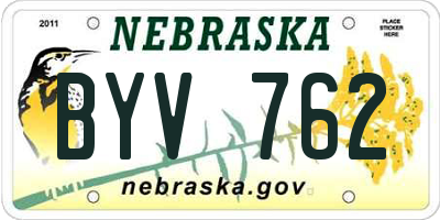 NE license plate BYV762