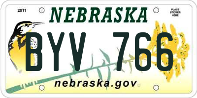 NE license plate BYV766