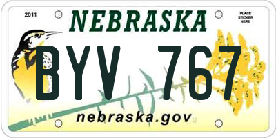 NE license plate BYV767