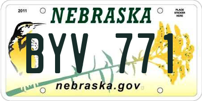 NE license plate BYV771