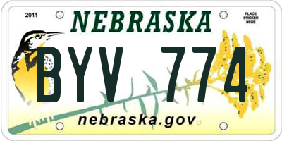 NE license plate BYV774