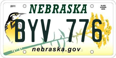 NE license plate BYV776
