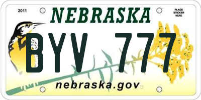NE license plate BYV777