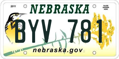 NE license plate BYV781