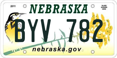 NE license plate BYV782