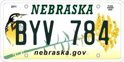 NE license plate BYV784