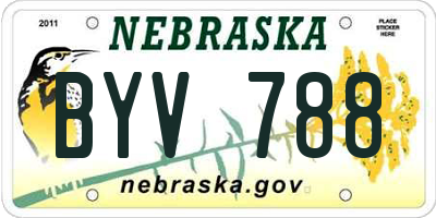 NE license plate BYV788