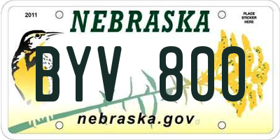 NE license plate BYV800