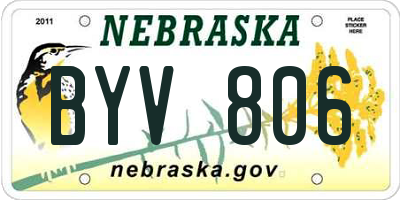 NE license plate BYV806