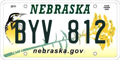 NE license plate BYV812