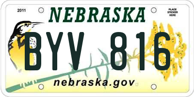 NE license plate BYV816