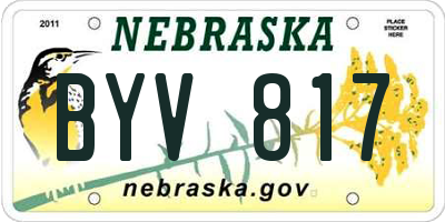 NE license plate BYV817